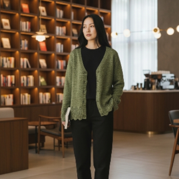 BCBGMaxAzria Forest Green Women's Cardigan - Picture 14 of 14